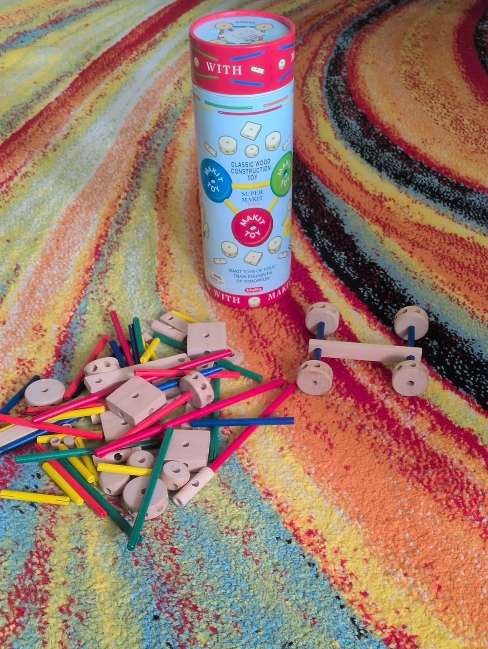Schylling Makit Wood Construction Toy Set